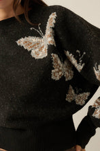 Load image into Gallery viewer, Butterfly Jacquard-Knit Cropped Turtleneck Sweater
