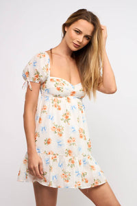 SWEETHEART NECK SHORT PUFF SLEEVE MINI DRESS