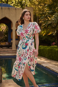Izzie Floral Lunia Wrap Midi Dress