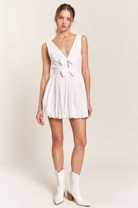 Eyelet Mini Dress with Bows