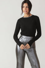 Load image into Gallery viewer, Black Knit Sweater with Jewel Detail
