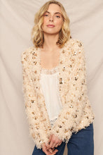 Load image into Gallery viewer, Oversized Feathery Glitter Sequin Sweater Cardigan
