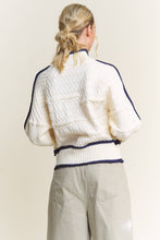 Load image into Gallery viewer, Cable-Knit with Piping Sweater
