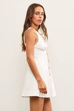 Load image into Gallery viewer, White Linen Button Front Mini Dress
