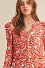 Load image into Gallery viewer, RUCHED BUTTON DOWN PUFF SLEEVE TOP MTP2571
