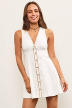 Load image into Gallery viewer, White Linen Button Front Mini Dress
