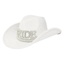 Load image into Gallery viewer, BRIDE Felt and Pearl Cowboy Hat
