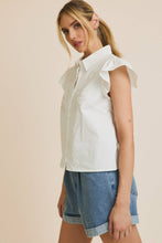 Load image into Gallery viewer, White Embroidered Ruffle Sleeve Blouse
