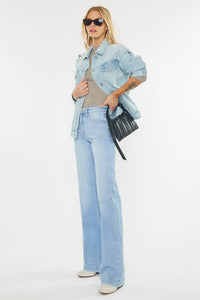 Kan Can High Rise Super Long Jeans - Light Wash