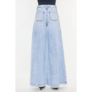 *Limited Edition* Super Wide Leg by Kan Can - Light Wash Jeans