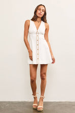 Load image into Gallery viewer, White Linen Button Front Mini Dress
