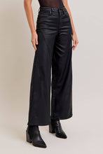 Load image into Gallery viewer, Hidden High Rise Coated Wide Leg Jeans - Black
