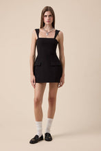 Load image into Gallery viewer, Black Square Neck Mini Dress by Sky to Moon
