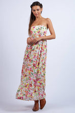 Load image into Gallery viewer, FLORAL OPEN BACK TIE TUBE MAXI DRESS
