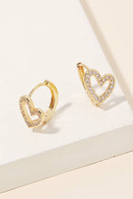Load image into Gallery viewer, Mini Heart Hoop Earrings
