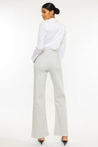 High Rise Wide Super Stretch Chino Jeans by Kan Can- Grey Wash 1720