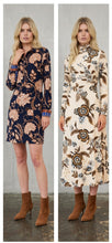 Load image into Gallery viewer, PRINTED ITY LONG SLV SHIRT SHORT DRESS
