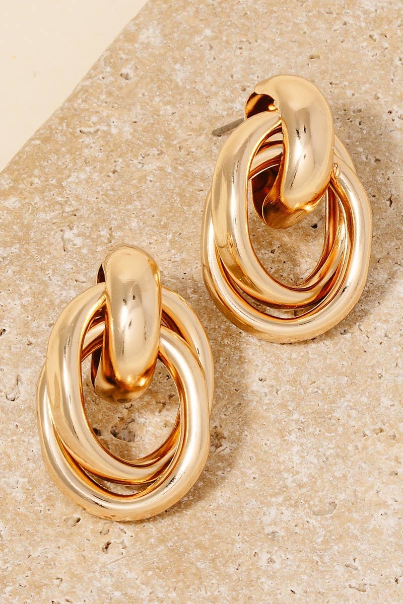 Layered Oval Earrings