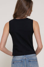 Load image into Gallery viewer, Sleeveless Crew Neck Button Down
