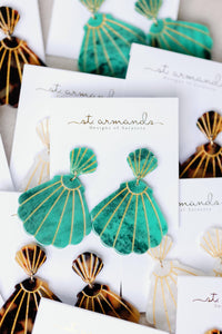 Turquoise Shell Statement Earrings