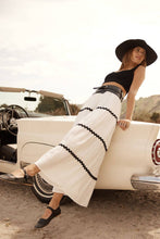 Load image into Gallery viewer, Textured Rickrack-Trim Tiered Ruffle Maxi Skirt
