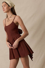 Load image into Gallery viewer, Chocolate Mini Dress with Bow by Sky to Moon
