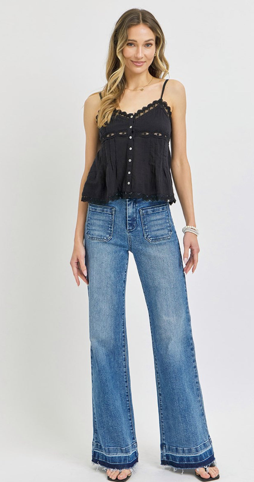 Risen High Rise Front Pocket - 5846 Medium Wash