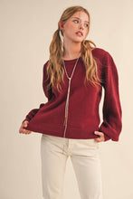 Load image into Gallery viewer, RIBBED PUFF SLEEVE SWEATER
