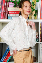 Load image into Gallery viewer, Embroidered Eyelet 100%Cotton Button Down Shirt
