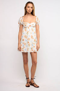 SWEETHEART NECK SHORT PUFF SLEEVE MINI DRESS
