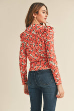 Load image into Gallery viewer, RUCHED BUTTON DOWN PUFF SLEEVE TOP MTP2571
