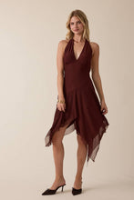 Load image into Gallery viewer, Chiffon Halter Open Back Handkerchief Skirt Dress by Sky to Moon
