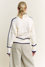 Load image into Gallery viewer, Cable-Knit with Piping Sweater
