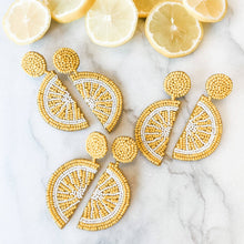 Load image into Gallery viewer, Lemon Slice Beaded Earrings
