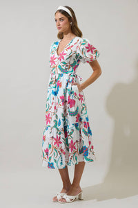 Izzie Floral Lunia Wrap Midi Dress