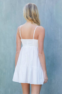 Twisted Front White Mini Dress