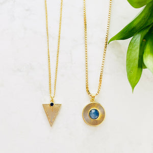 Blue Sunburst Pendant Necklace from Kathy Romano Collection