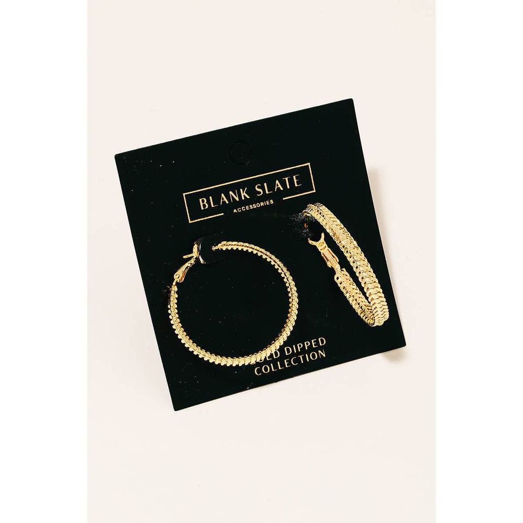 Gold Dipped 4Cm Hoop Earrings