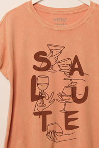 Salute Drinks Vintage-Wash Graphic Tee