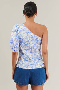 Azul Tropical One Shoulder Blouse