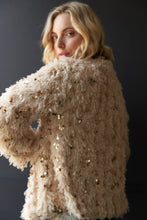 Load image into Gallery viewer, Oversized Feathery Glitter Sequin Sweater Cardigan
