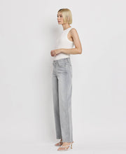 Load image into Gallery viewer, HIGH RISE LIGHT GREY WIDE LEG JEANS F5651
