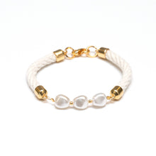 Load image into Gallery viewer, Atlantic - Ivory/Gold - Nautical Rope Bracelet
