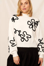 Load image into Gallery viewer, Floral Outline Mock Neck Sweater
