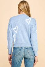 Load image into Gallery viewer, Be Mine Heart Sweater - Baby Blue or Gray
