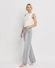 Load image into Gallery viewer, HIGH RISE LIGHT GREY WIDE LEG JEANS F5651
