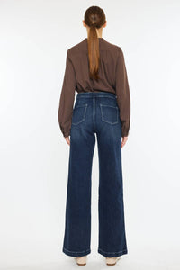 Kan Can Dark Wash High Rise Wide Trouser Jeans