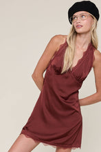 Load image into Gallery viewer, Satin Halter with Lace Mini Dress from Sky to Moon
