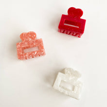 Load image into Gallery viewer, Isabella | VDay Small Heart Shape Marbled Square Claw Clip
