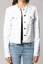 Load image into Gallery viewer, White Collarless Fitted Jacket
